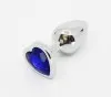 LOVE IN LEATHER Anal Love in Leather Anal Plug Silver Metal With Purple Heart Gem Small