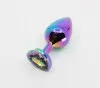 LOVE IN LEATHER Anal Love in Leather Anal Plug Silver Metal With Purple Heart Gem Small