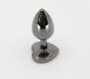 LOVE IN LEATHER Anal Love in Leather Anal Plug Silver Metal With Purple Heart Gem Small
