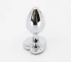 LOVE IN LEATHER Anal Love in Leather Anal Plug Silver Metal With Purple Heart Gem Small