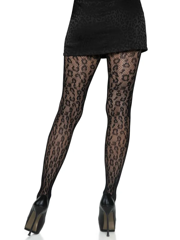 Bodystockings Playsuits Leg Avenue Leopard Net Tights One Size Black Bodystockings Playsuits Leg Avenue Leopard Net Tights One Size Black