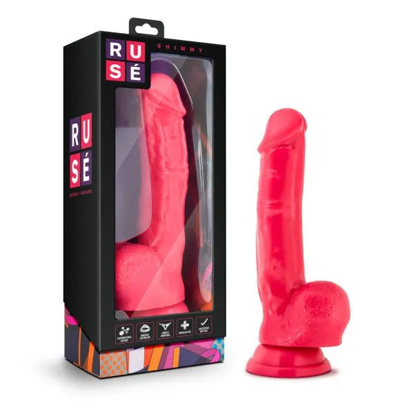 Blush Novelties Female Sex Toys Ruse Shimmy Cerise Red Realistic Dildo