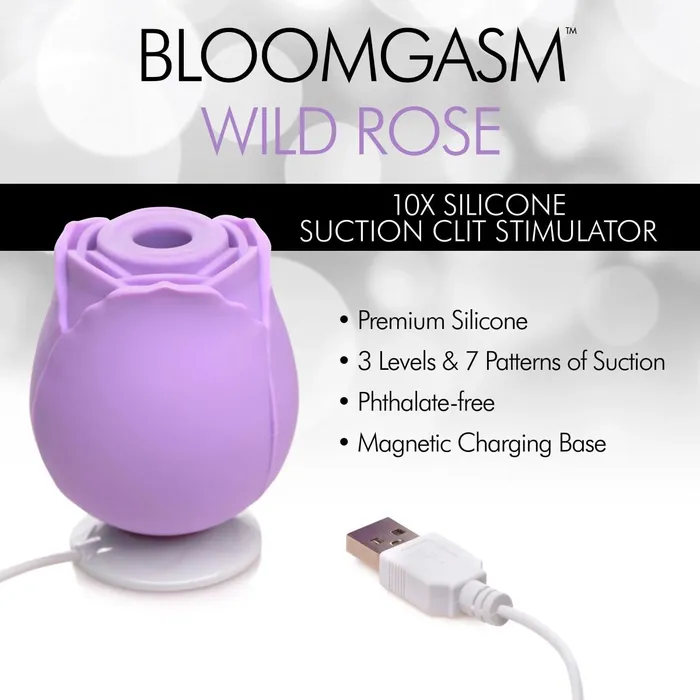 XR Brands inmi Vibrators Bloomgasm Wild Rose 10x Suction Clit Stimulator Purple XR Brands inmi Vibrators Bloomgasm Wild Rose 10x Suction Clit Stimulator Purple