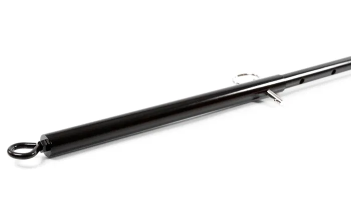 Anal LOCKING STEEL SPREADER BAR BLACK fetishtoyboxcom