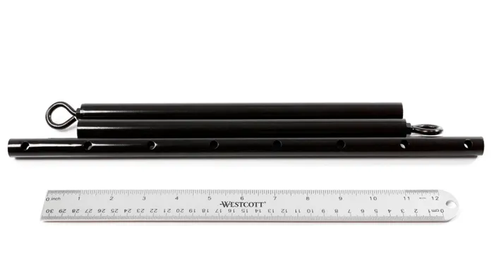 Anal LOCKING STEEL SPREADER BAR BLACK fetishtoyboxcom