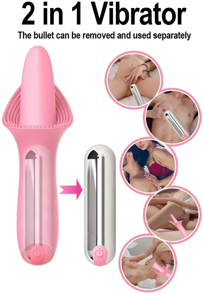 Female Sex Toys 10 Vibraring Mode 2 In 1 Waterproof Stimulation Silicone Vibrator Sohimi